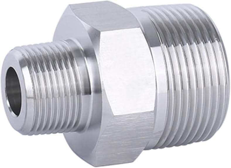 Pysrych Avanty Stainless Steel 304 Forged Pipe Fitting Reducing Hex Nipple 1" NPT Male x 3/4" NPT Male Straight Connector Adapter 3000psi - Image 3